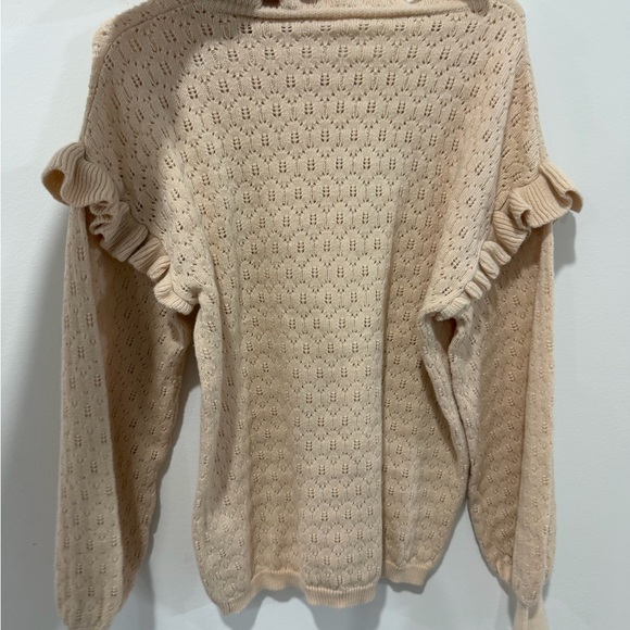 Jamie Kay Ruffled Knit Top in Cream - Picture 3 of 3